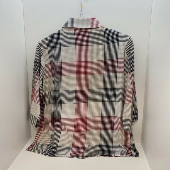 Allison Daley Button front Blouse Top Size 10 Red - Picture 4 of 4